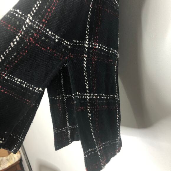 BCBGeneration Cowl Neck Plaid Sleeveless Top Back Keyhole Black xs - Picture 6 of 10